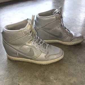 NIKE Dunk Sky Hi- Silver- 7.5